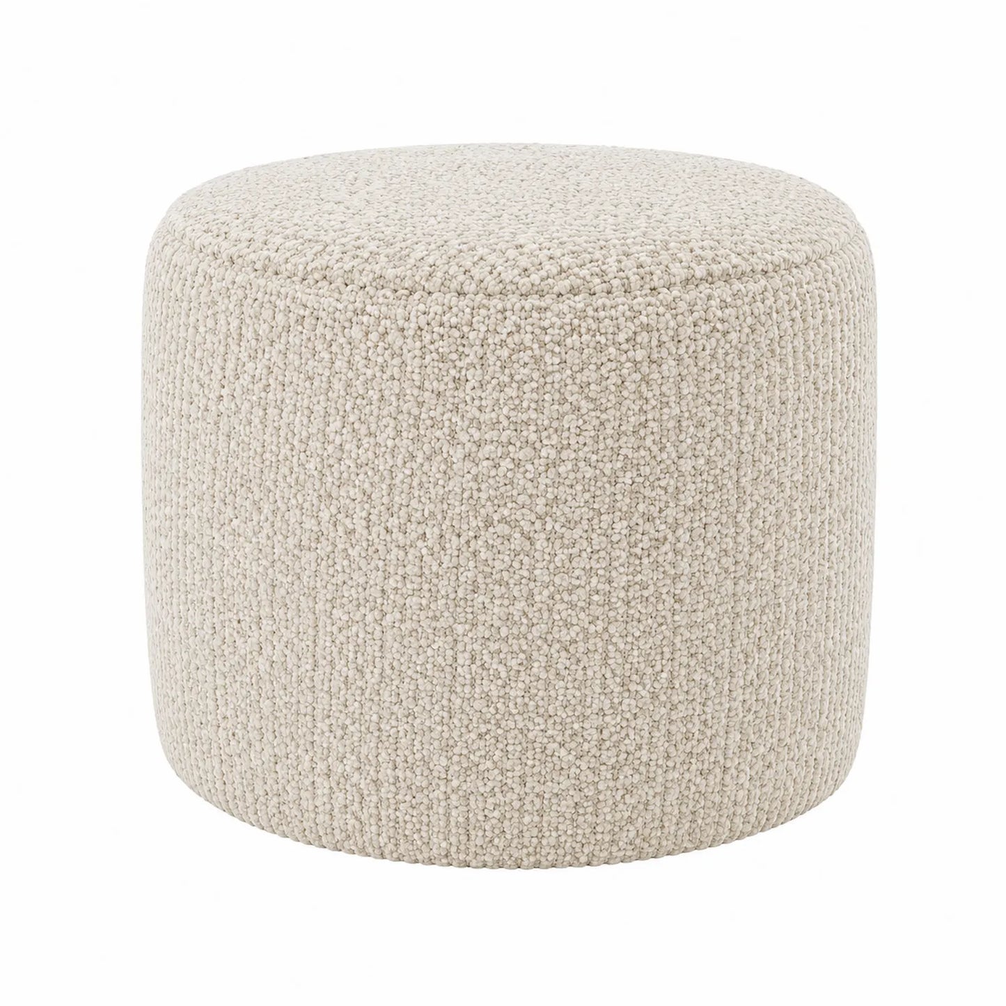 Runder Pouf Bouclé Stoff Beige 40x40 cm