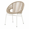 Gartenstuhl Stahl Beige Polyesterseil Rund Ø60cm