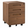 Rollcontainer Holz Braun mit 3 Schubladen