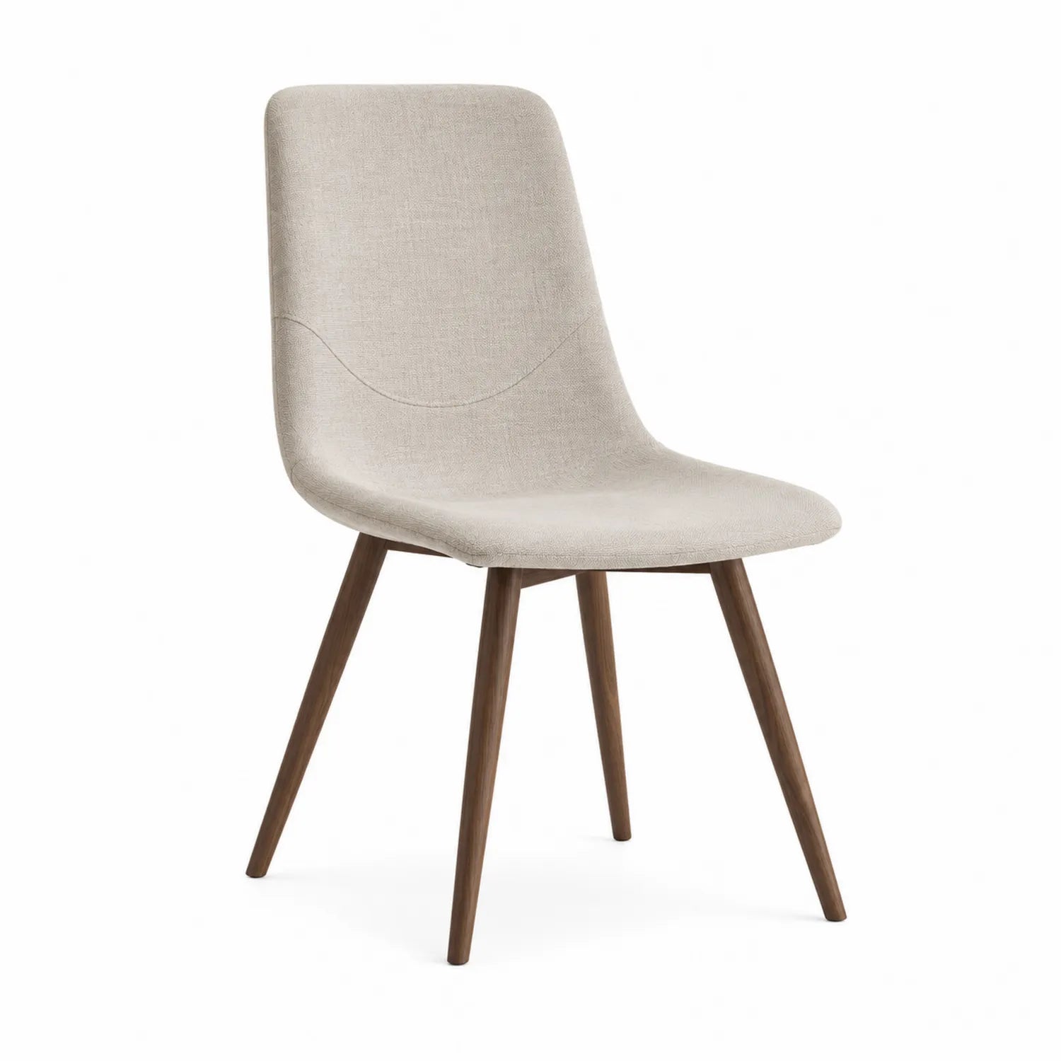 Esszimmerstuhl Holz mit Polyestergewebe Beige