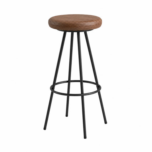 Barhocker Stahlrahmen PU Leder Braun 75cm