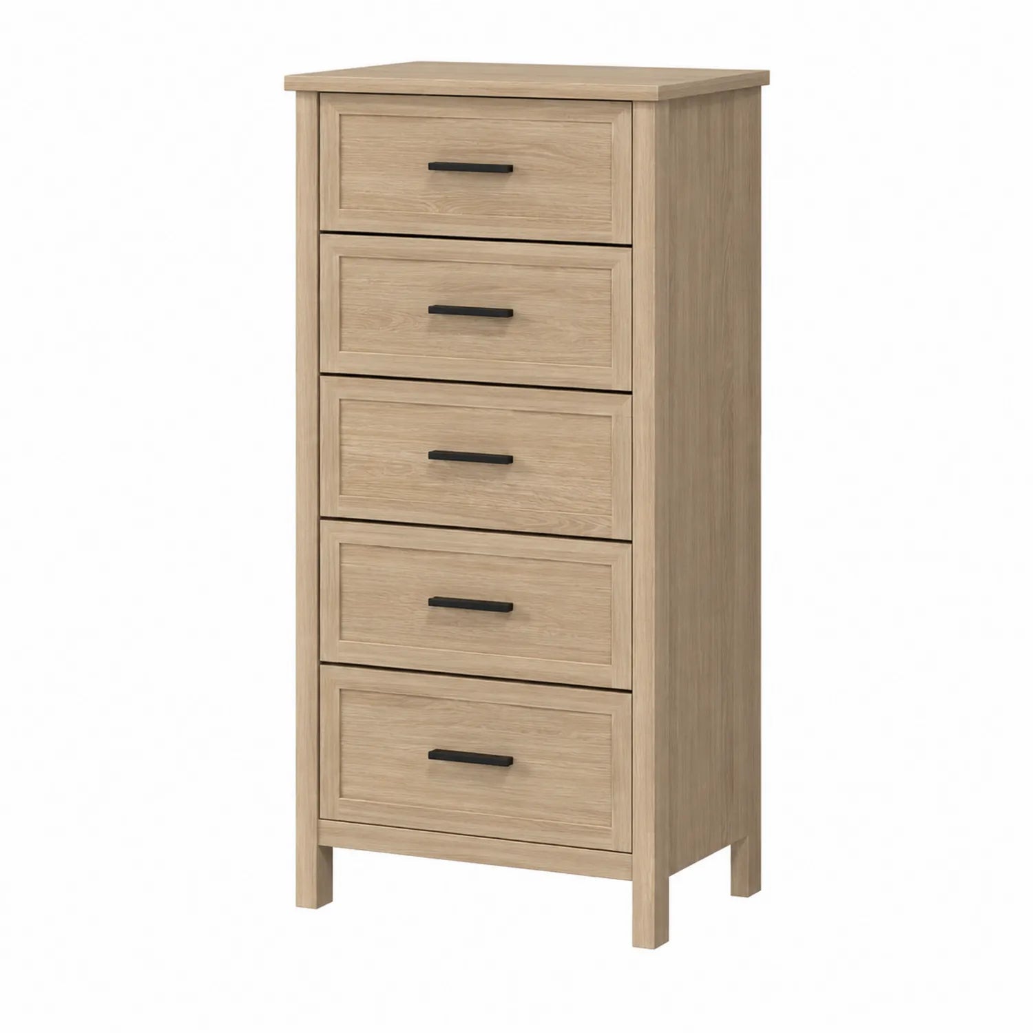 Kommode mit 5 Schubladen Spanplatte Eichedekor 45x40x115 cm